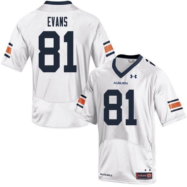 Men #81 J.J. Evans Auburn Tigers College Football Jerseys Sale-White